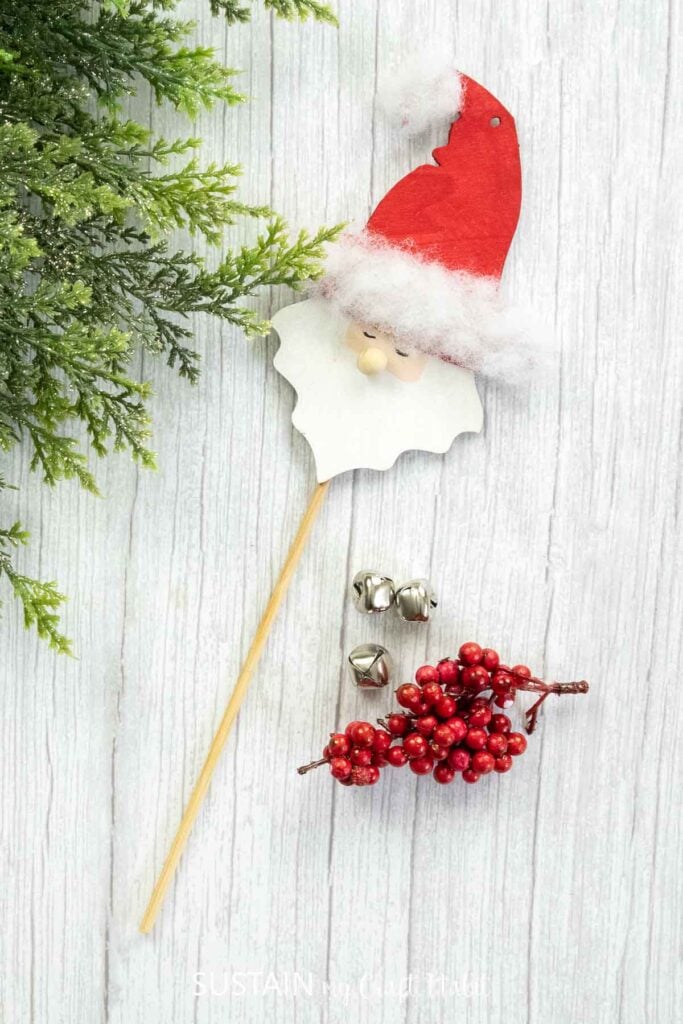 Dollar-Tree-Santa-plant-pick