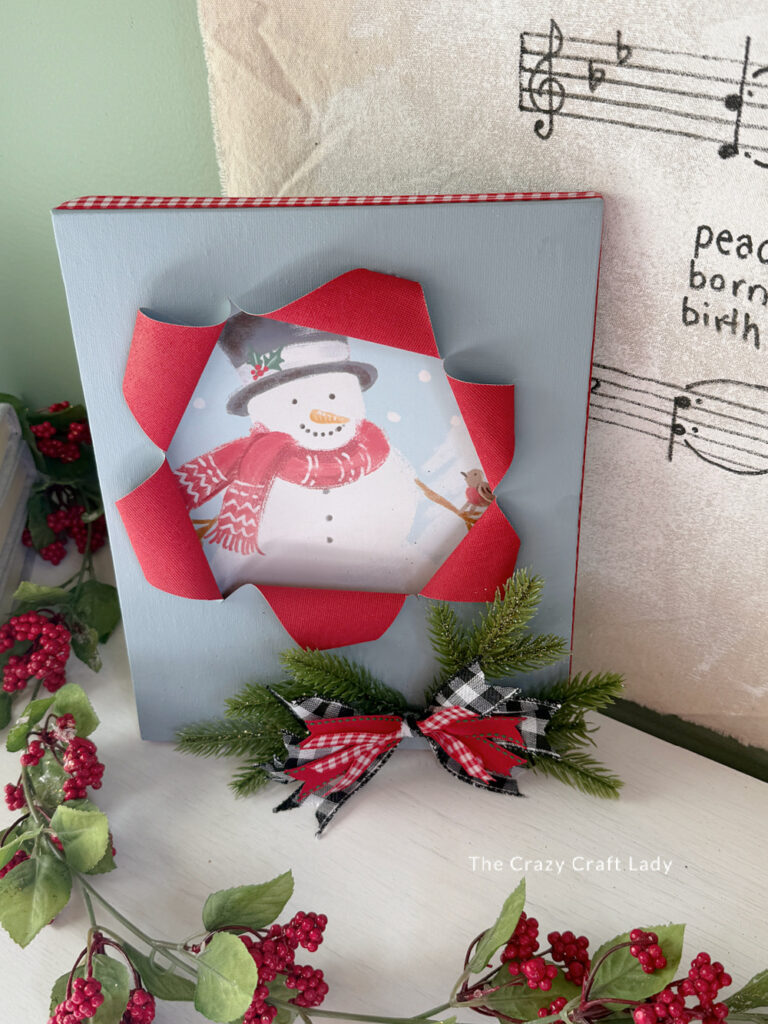 Dollar Tree Snowman Busted Canvas Craft