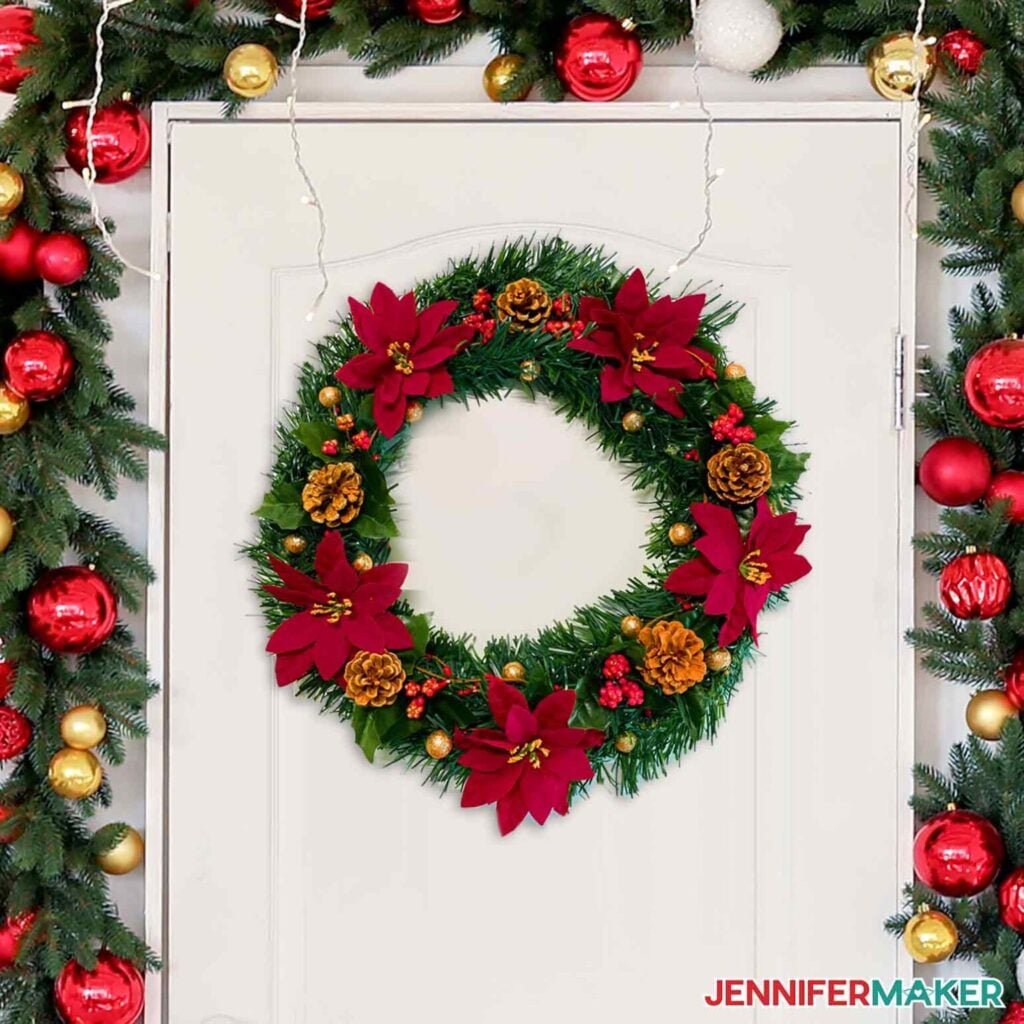 Dollar Tree Wreath and Matching Mini Tree