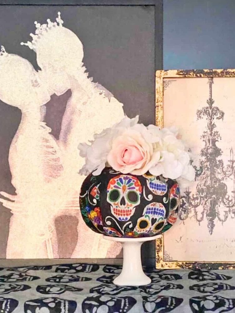 Day of the Dead sugar skull napkin pumpkin