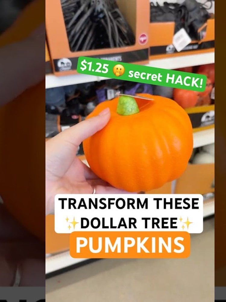 Fuzzy yarn covered Dollar Tree foam pumpkin