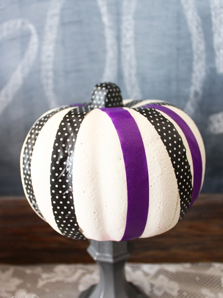 Halloween washi tape Dollar Tree foam pumpkin