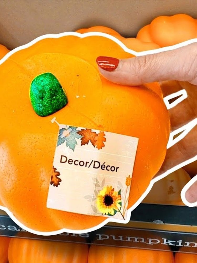 Dollar Tree foam pumpkin for a trick or treat sign