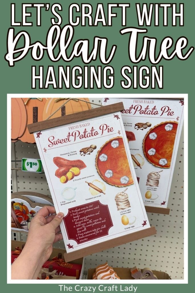lets craft with a Dollar Tree hanging sign