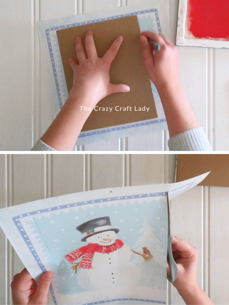 trace and cut calendar page to match cardboard piece
